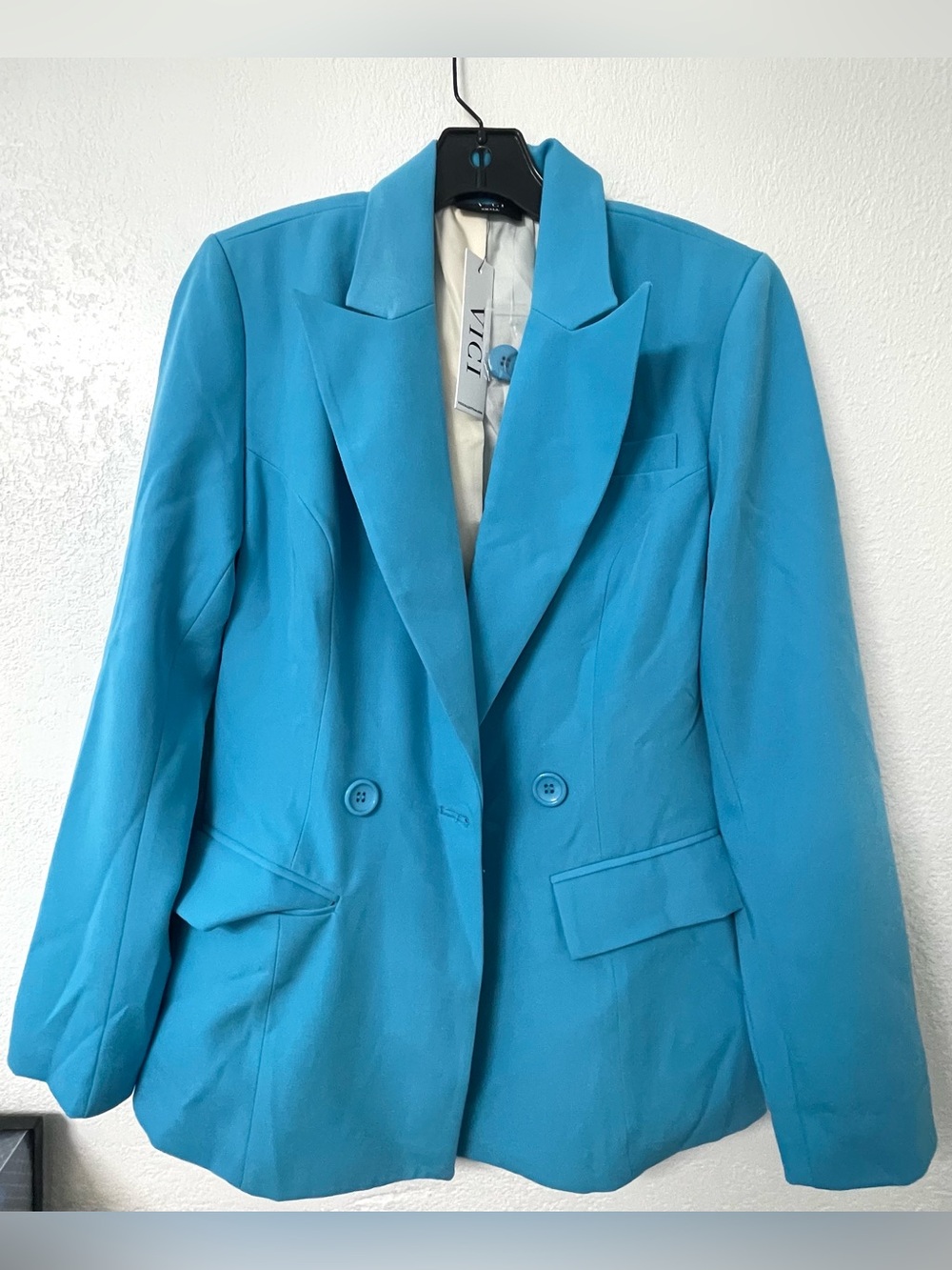 Vici Bright Turquoise Double-Breasted Blazer